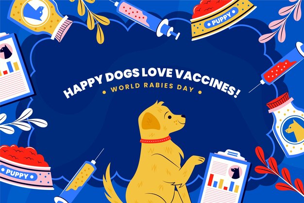 Flat background for world rabies day