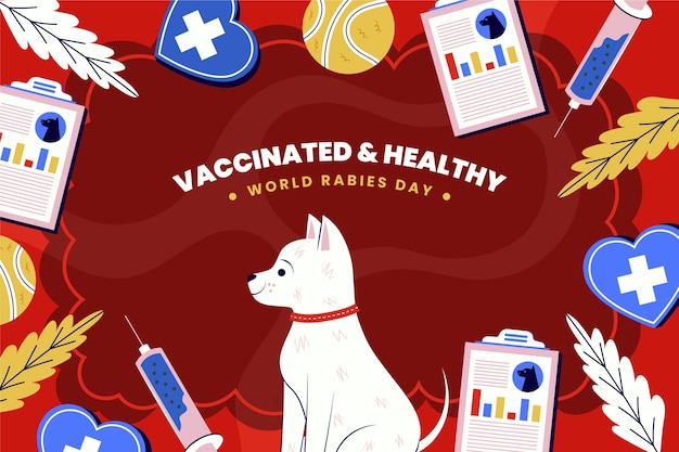 Free vector flat background for world rabies day