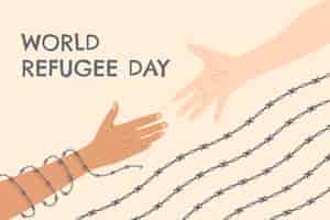 Free vector flat background for world refugee day