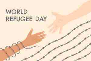 Free vector flat background for world refugee day