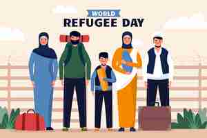 Free vector flat background for world refugee day