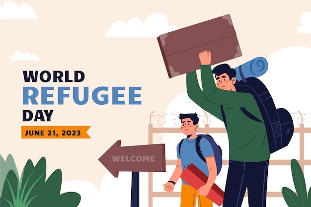 Free vector flat background for world refugee day