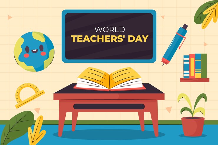 Free Vector flat background for world teacher's day celebration