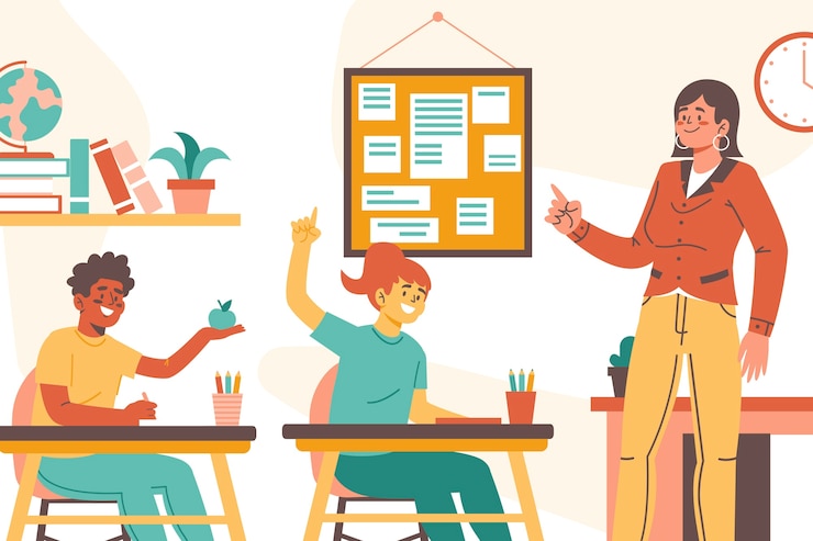 Free Vector flat background for world teacher's day celebration