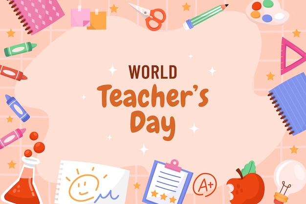 Free vector flat background for world teacher's day