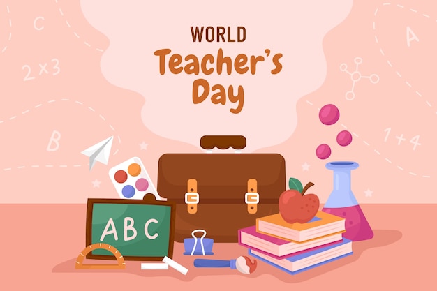 Flat background for world teacher's day