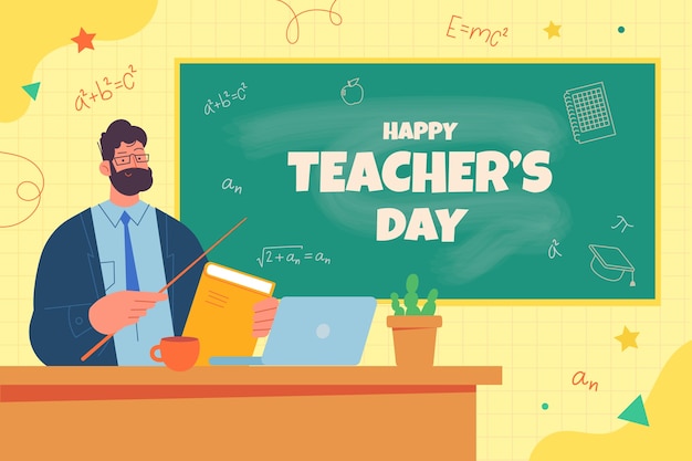 Flat background for world teachers' day celebration
