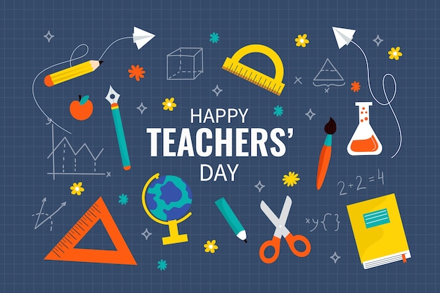 Free vector flat background for world teachers' day celebration