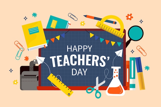 Free vector flat background for world teachers' day celebration