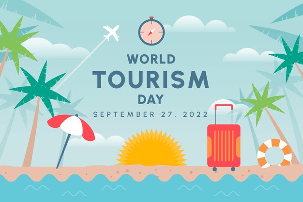 Flat background for world tourism day celebration