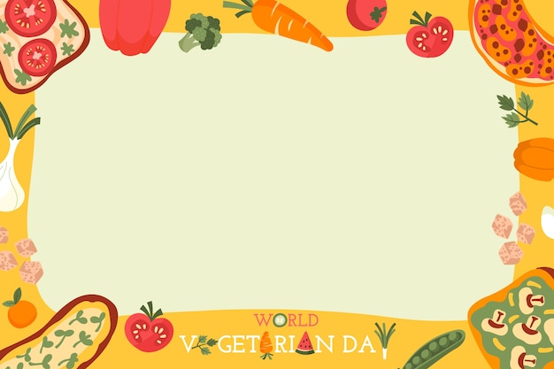 Free vector flat background for world vegetarian day