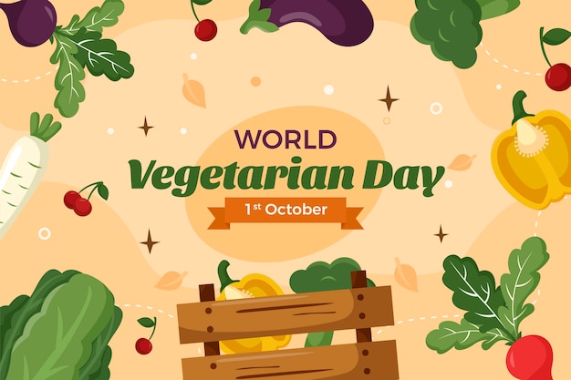 Плоский фон для всемирного дня вегетарианцев
