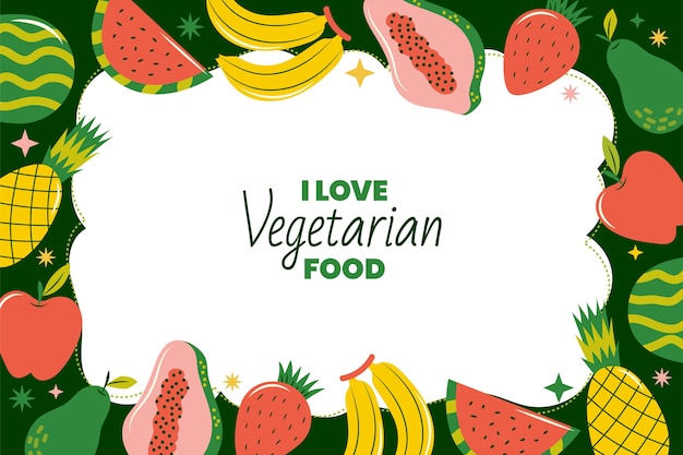 Free vector flat background for world vegetarian day