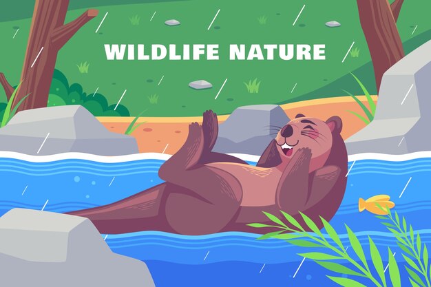 Flat background for world wildlife day