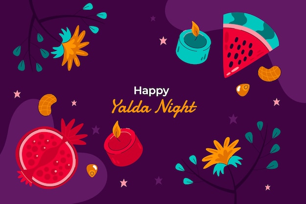 Free vector flat background for yalda night festival