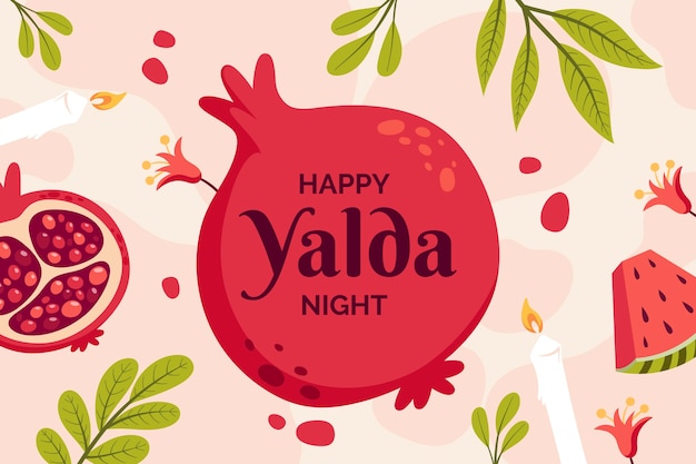 Free vector flat background for yalda night festival