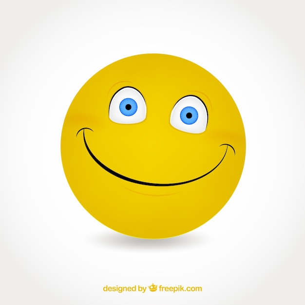 Flat background of yellow smiling emoticon