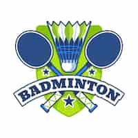 Free vector flat badminton logo