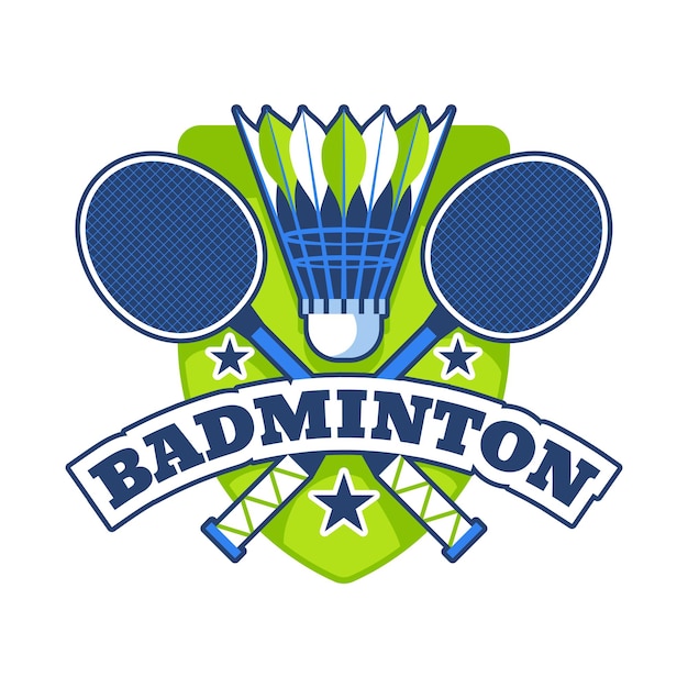 Плоский логотип бадминтона