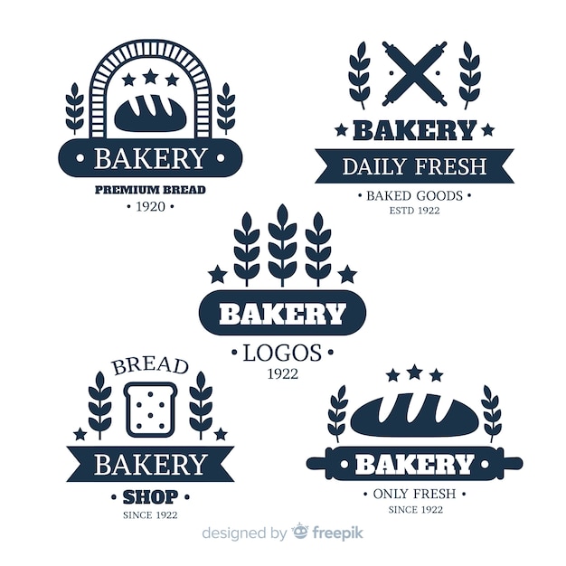 Flat bakery logo template