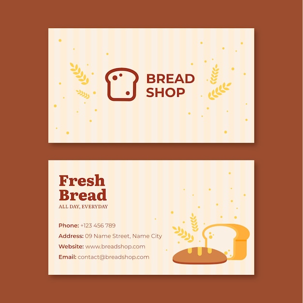 Free vector flat bakery shop business card