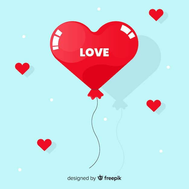 Flat balloon heart background