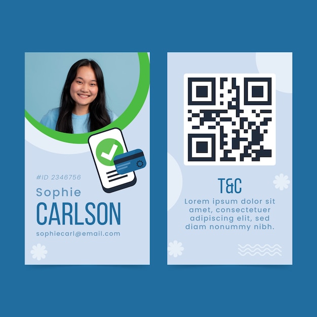 Free vector flat bank and finance id card template