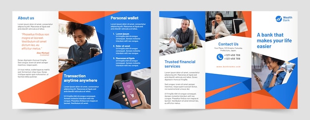 Flat banking brochure template