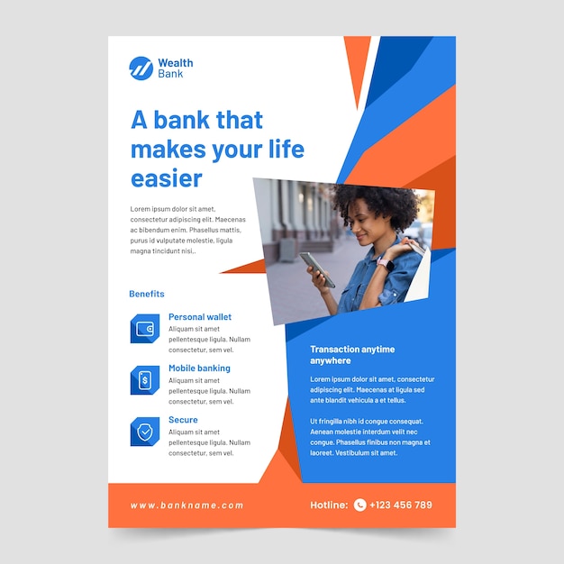 Free vector flat banking poster template