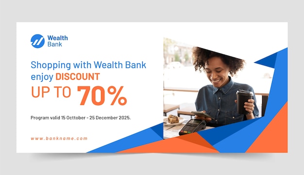 Free Vector | Flat banking sale banner template