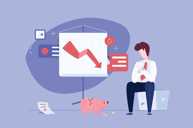 Free Vector flat bankruptcy concept in flat design