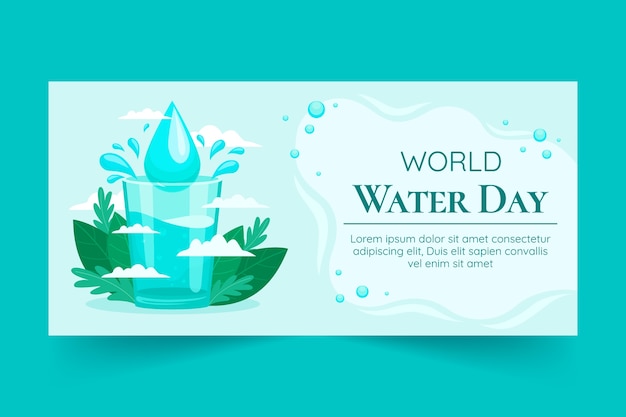 Flat banner template for world water day