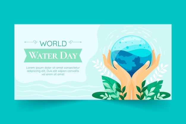 Flat banner template for world water day