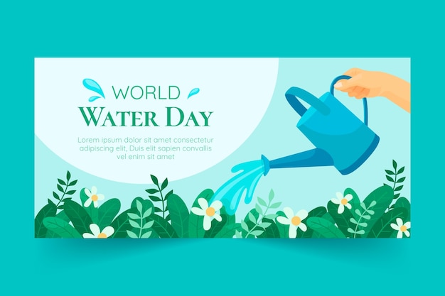 Free vector flat banner template for world water day