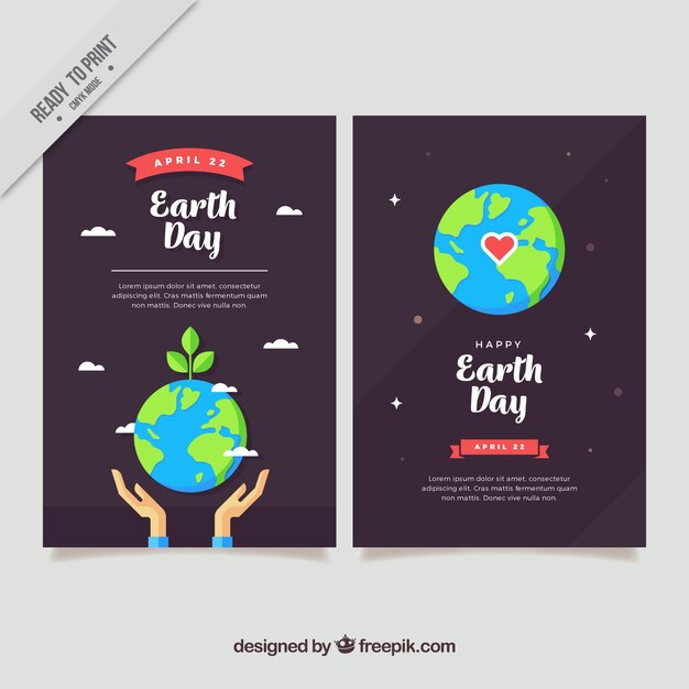 flat banners to celebrate the mother earth day