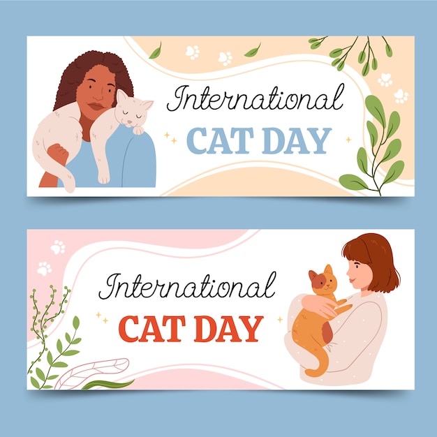 Flat banners set for international cat day celebration