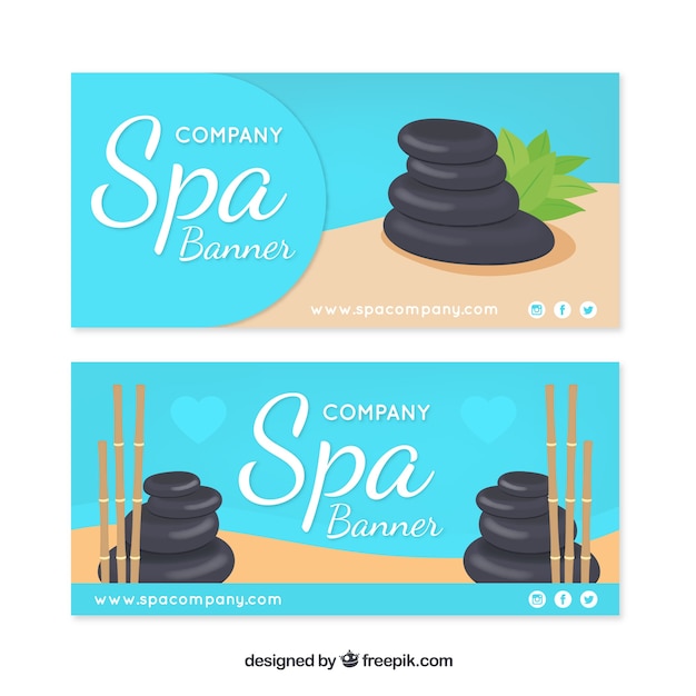 Free vector flat banners for a spa salon