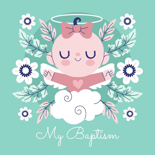 Flat baptism concept illustration