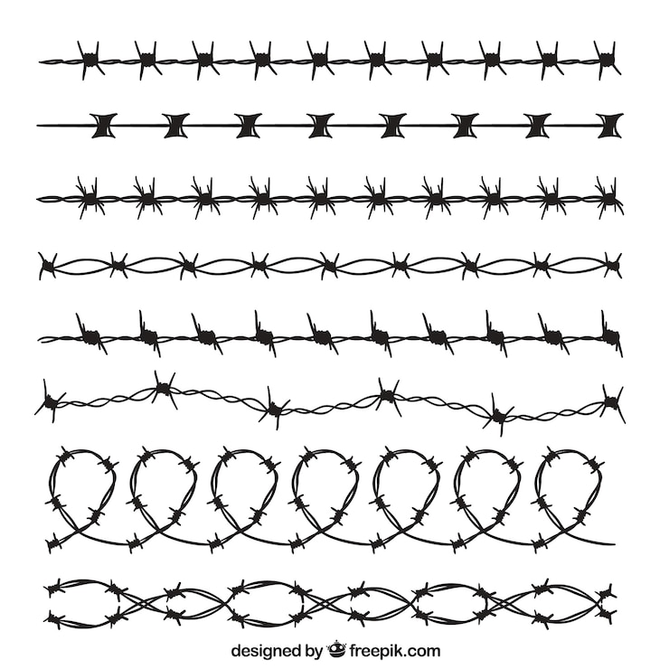 Free Vector flat barbed wire collection