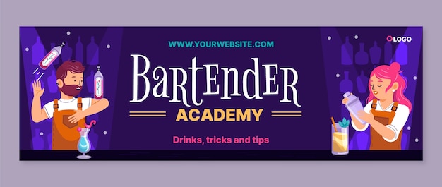 Flat barman twitter header