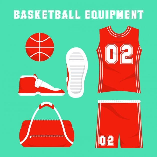 Vettore gratuito piatto equipmant basket