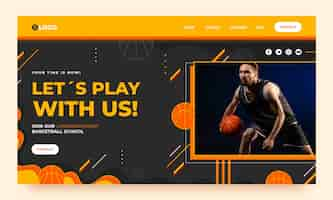 Free vector flat basketball landing page template