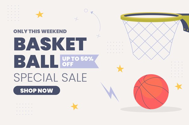 Flat basketball sale background