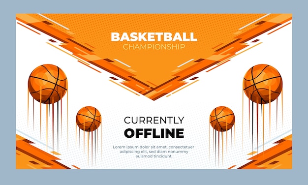 Free Vector flat basketball twitch background