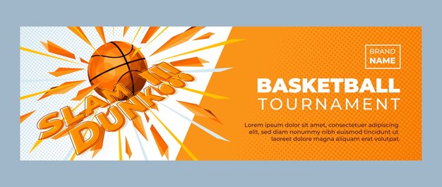 Free Vector flat basketball twitter header