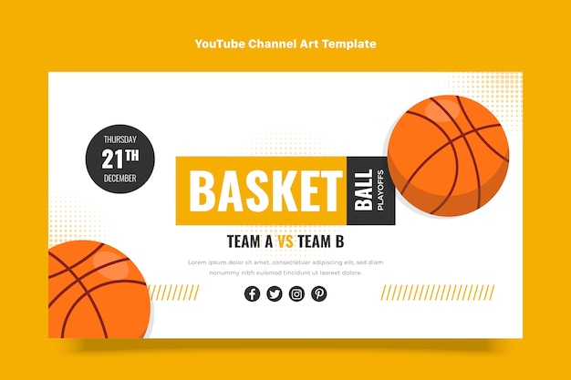Flat basketball youtube channel art