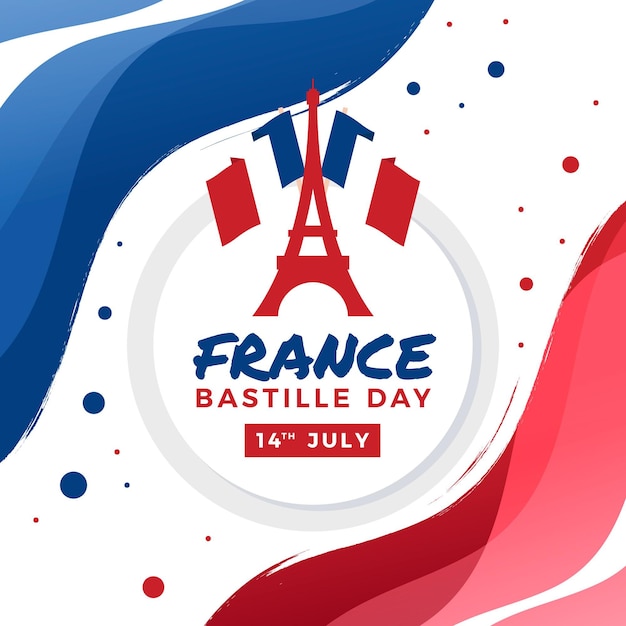 Free vector flat bastille day illustration