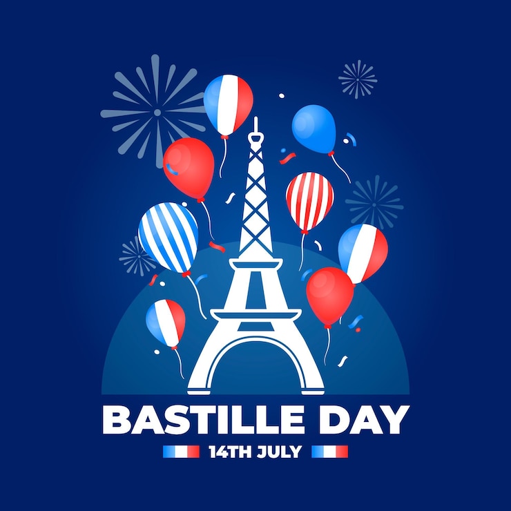 Free Vector flat bastille day illustration