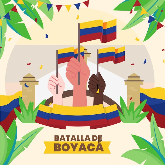 Flat batalla de boyaca illustration