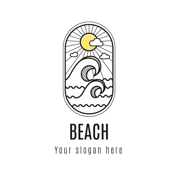 Free vector flat beach logo template